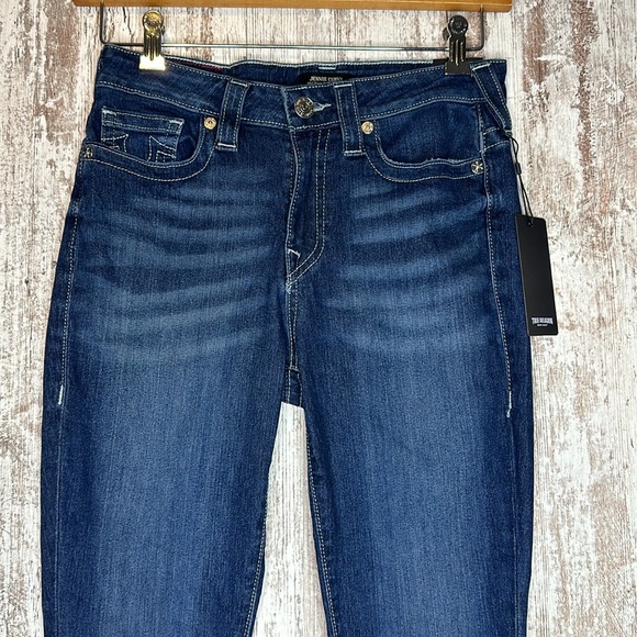 True Religion Jennie Curvy Mid Rise Super Skinny SN NO Flap Dark Wash Jean Sz 29 - Picture 4 of 14